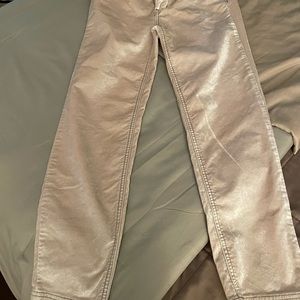 Free people slim legs brush velvet cream pants new